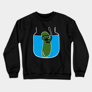 Funny Pickle Diving In A Pickle Jar Crewneck Sweatshirt